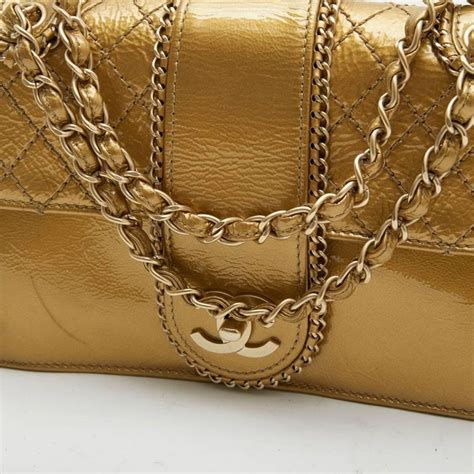 chanel aged gold bag.